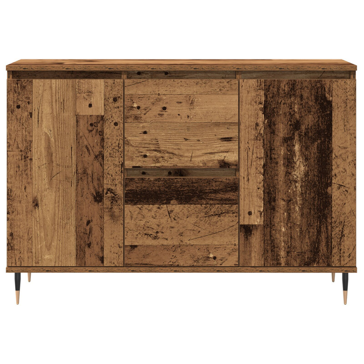 Sideboard With Doors & Drawers Old Wood 101,5X35X70 Cm