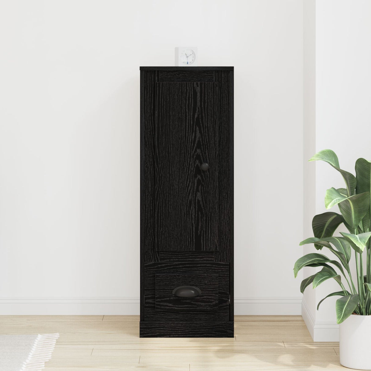 Highboard Black Oak 36X35,5X103,5 Cm Engineered Wood