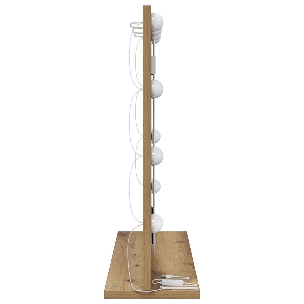 Vanity Mirror With Led Lights Artisan Oak 60X55X18 Cm