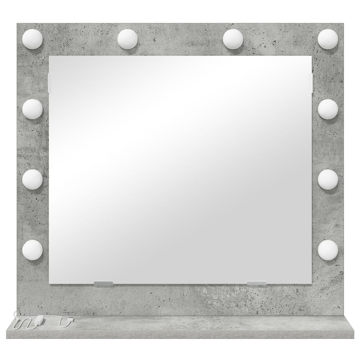 Vanity Mirror With Led Lights Concrete Grey 60X55X18 Cm