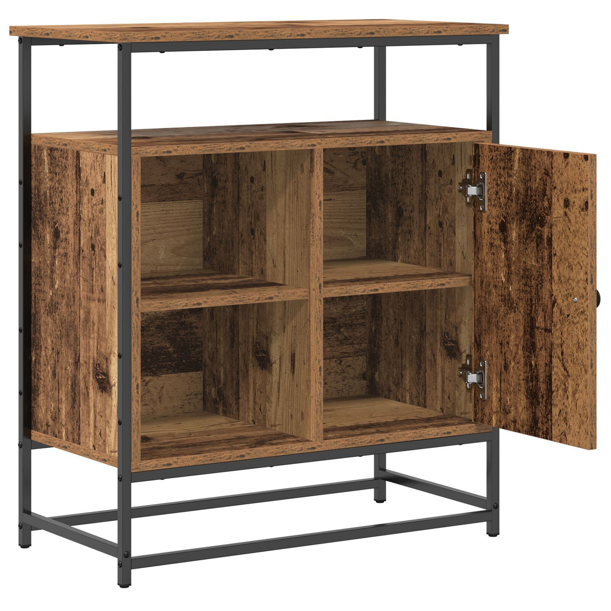 Sideboard Old Wood 69X35X80 Cm Engineered Wood And Steel