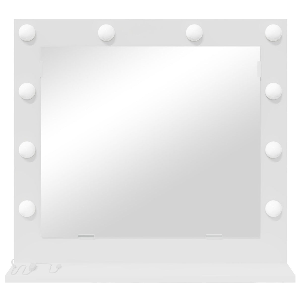 Vanity Mirror With Led Lights White 60X55X18 Cm