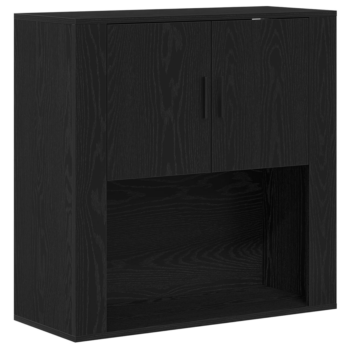 Highboard Black Oak 80X33X150 Cm Engineered Wood