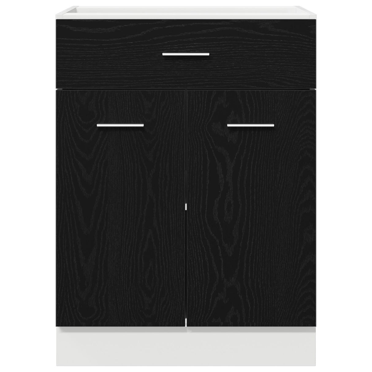 Black Oak Drawer Bottom Cabinet - 60X46X81.5 Cm Made From Engineered Wood