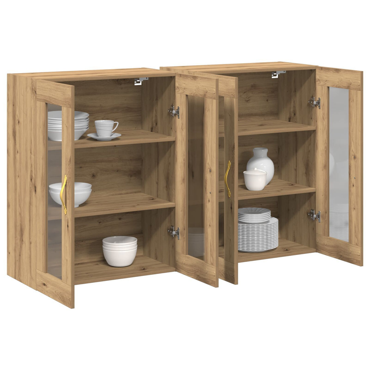 Wall Mounted Cabinets 2 Pcs Artisan Oak 69,5X34X90 Cm Engineered Wood