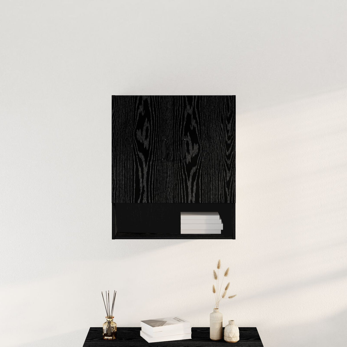 Wall Cabinet - Black Oak - 60X30X70 Cm - Made Of Engineered Wood