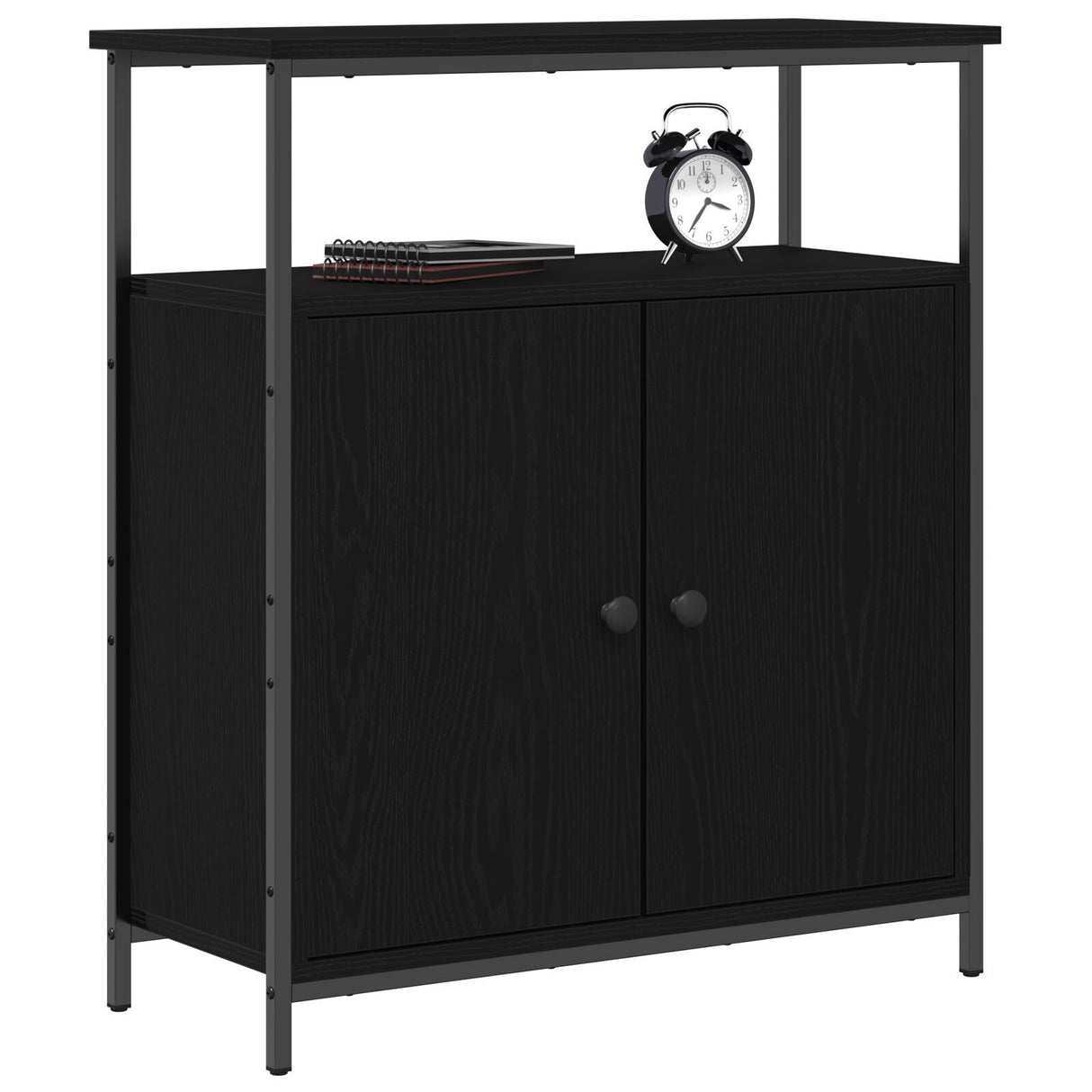 Wall-Mounted Cabinet Black Oak 69,5X34X90 Cm Engineered Wood