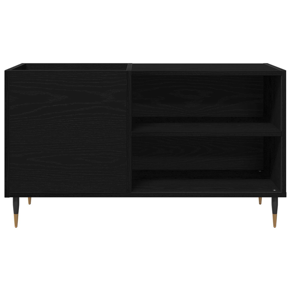 Record Cabinet Black Oak 84,5X38X48 Cm Engineered Wood