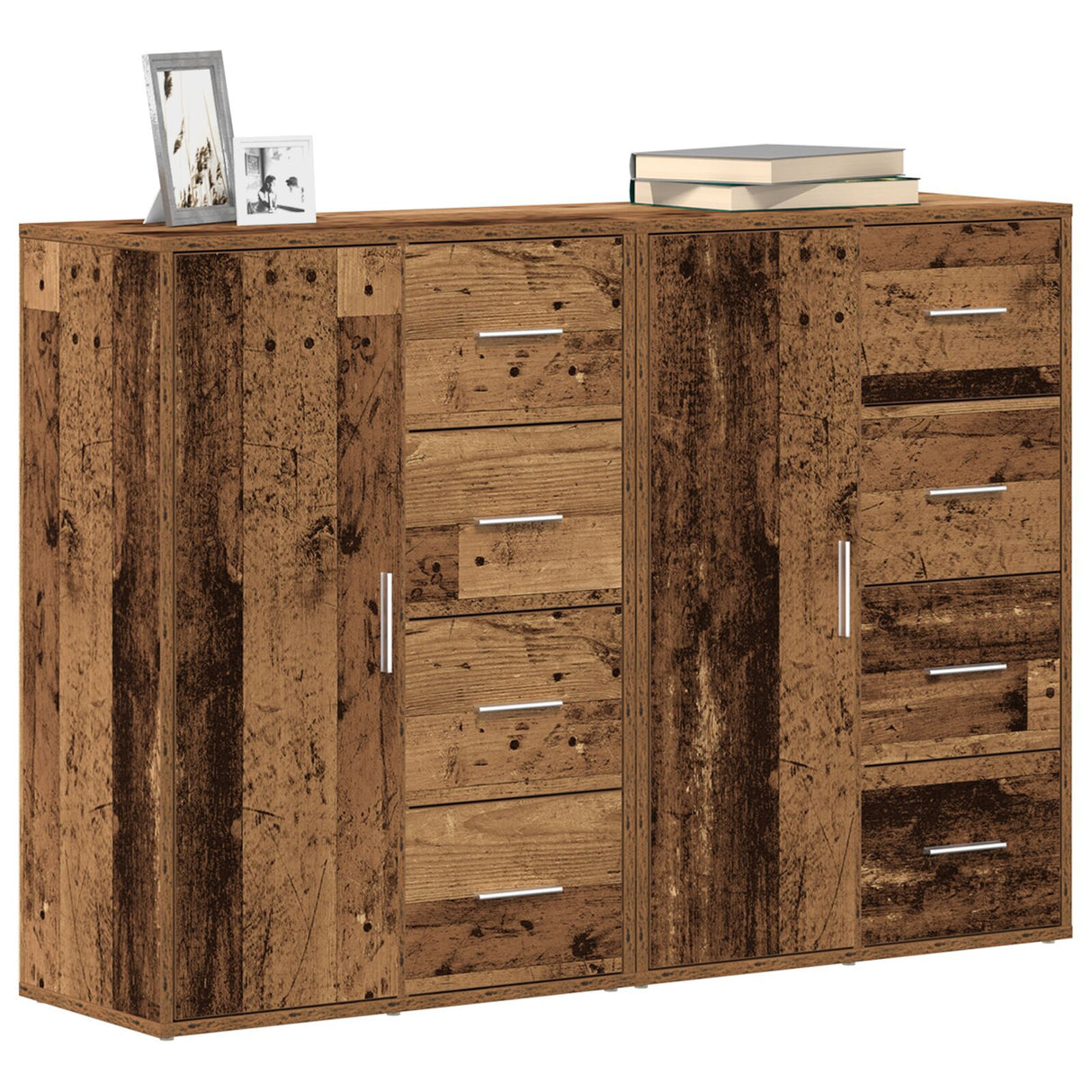 Sideboards 2 Pcs Old Wood 60X31X84 Cm Engineered Wood