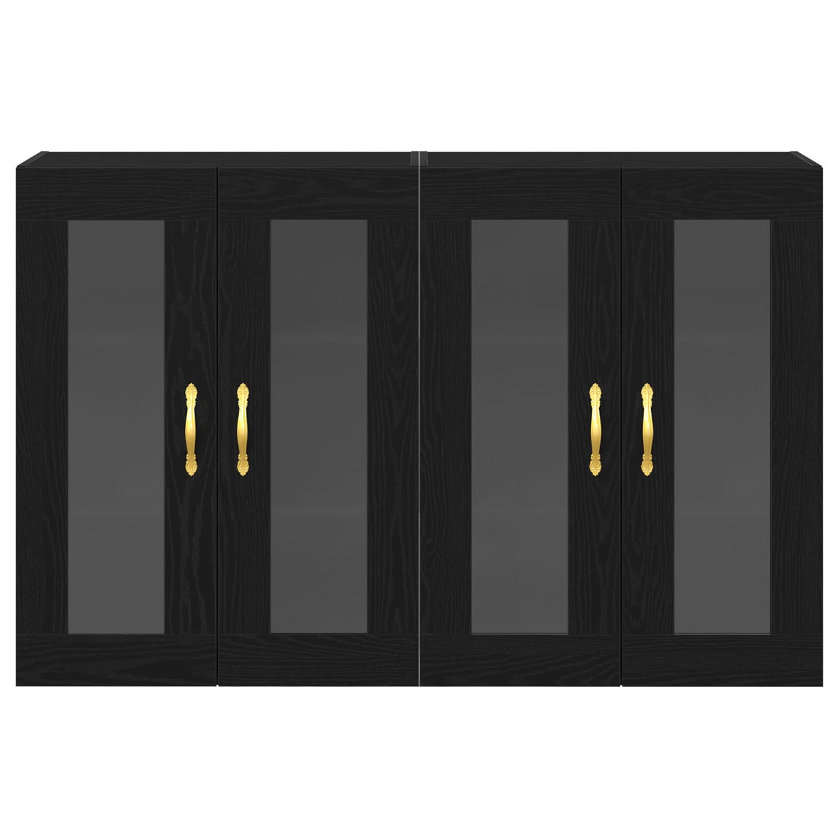 Wall Mounted Cabinets 2 Pcs Black Oak 69,5X34X90 Cm Engineered Wood