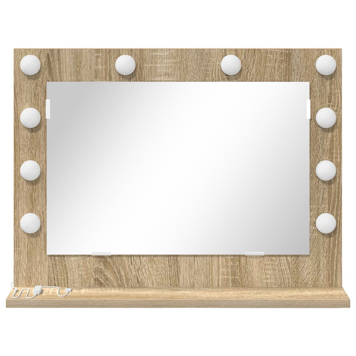 Vanity Mirror Sonoma Oak Engineered Wood, Glass Standard Mirror