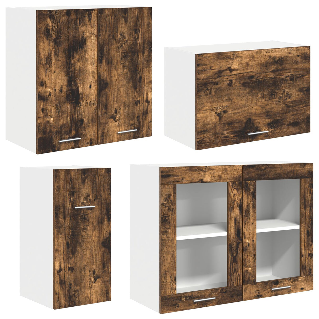 8 Piece Kitchen Cabinet Set Smoked Oak Engineered Wood