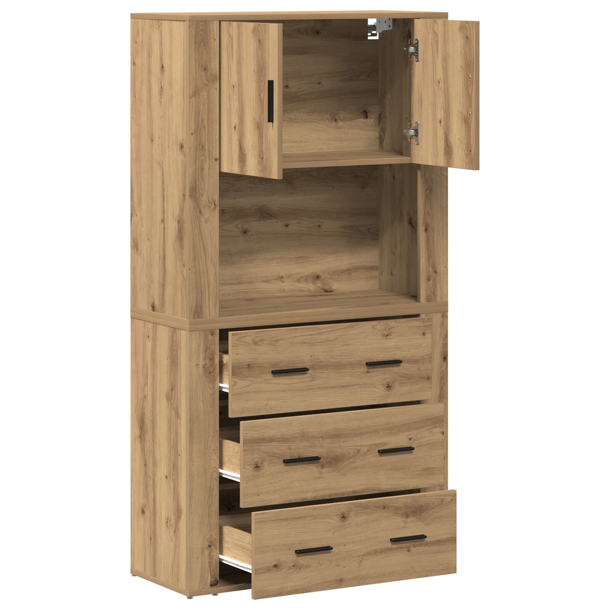 Highboard Artisan Oak 80X33X150 Cm Engineered Wood