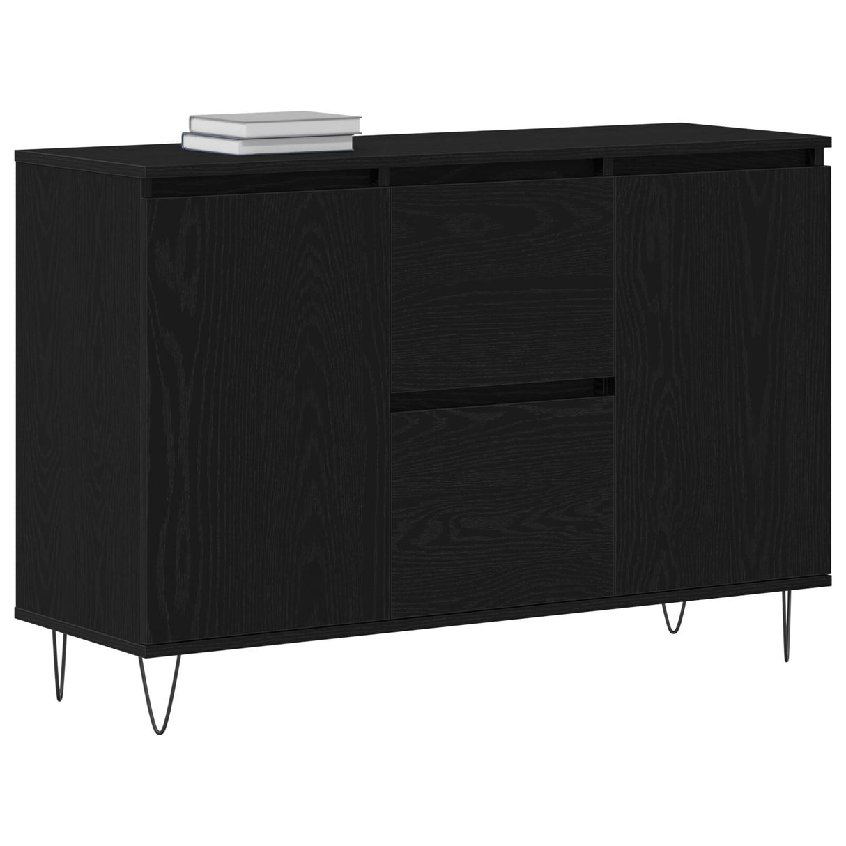 Sideboard Black Oak 101,5X35X70 Cm Engineered Wood