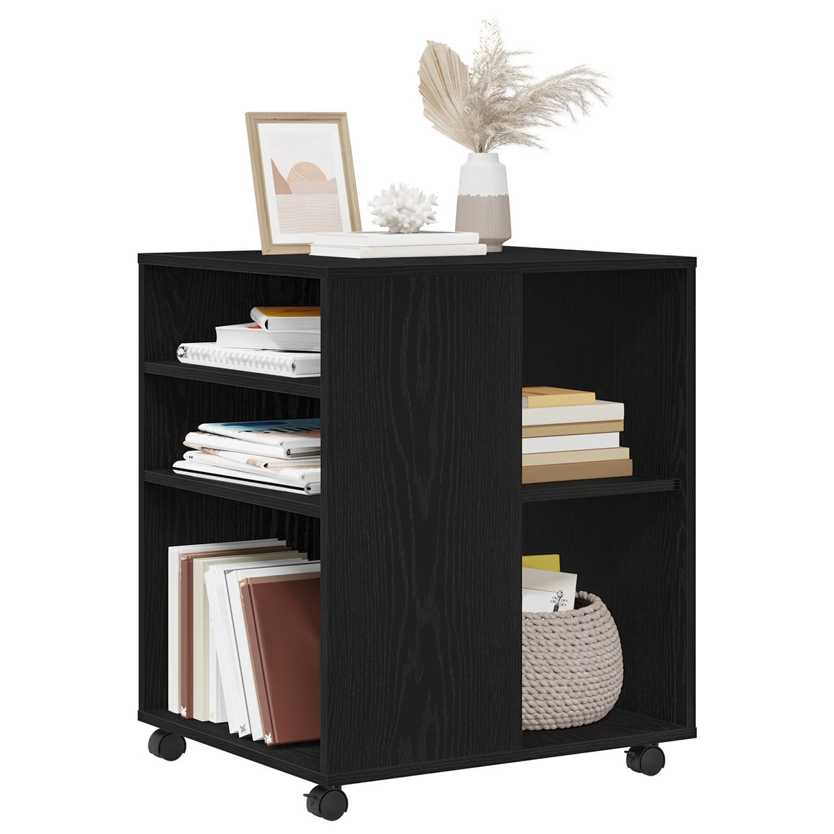 Storage Cabinet Black Oak 60X53X72,5 Cm Engineered Wood