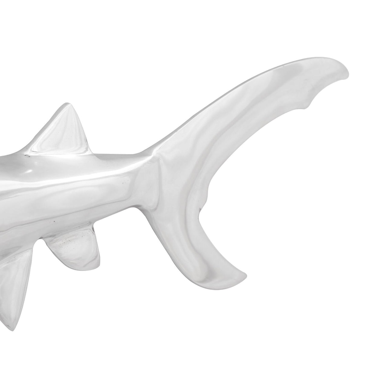Shark Sculpture Silver 68X20X24 Cm Aluminium
