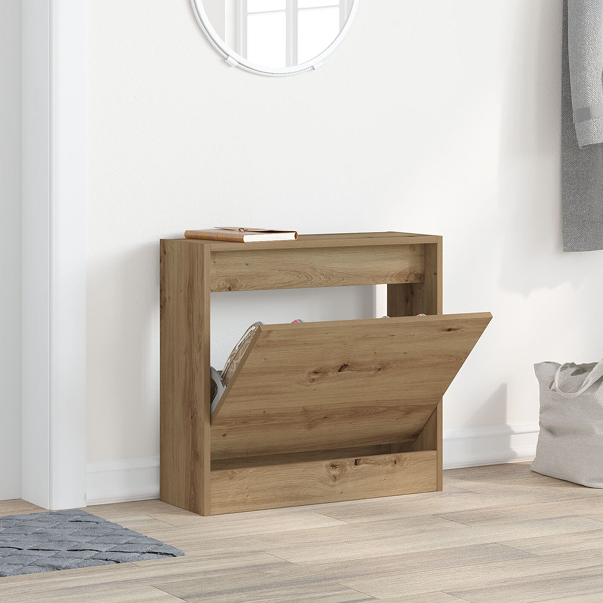 Shoe Cabinet Artisan Oak 60X21X57 Cm Engineered Wood