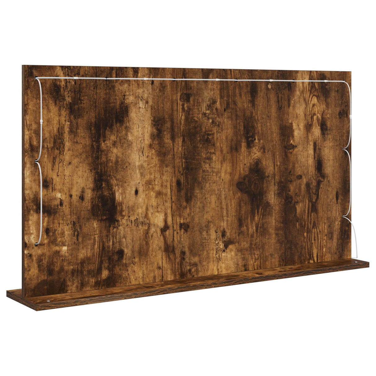 Vanity Mirror Smoked Oak Wood, Glass 100 X 55 X 18 Cm