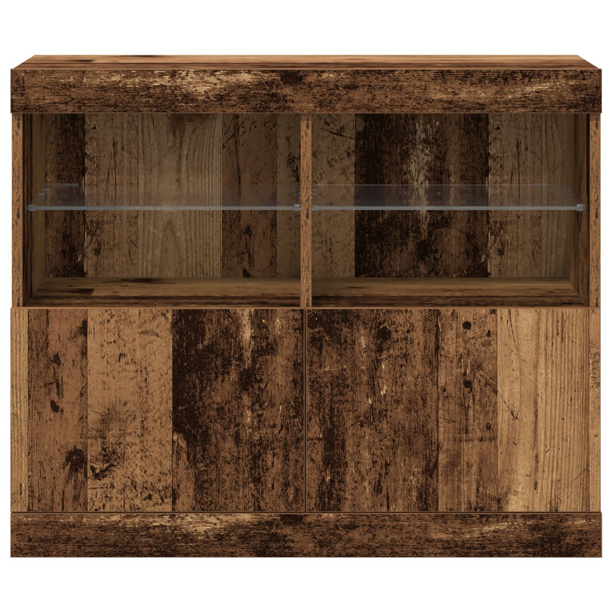 Sideboard With Led Lights Old Wood 81X37X67 Cm