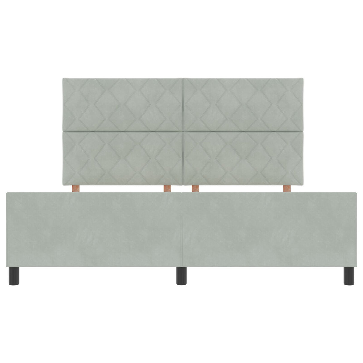 Bed Frame In Light Grey - 180X200 Cm Velvet