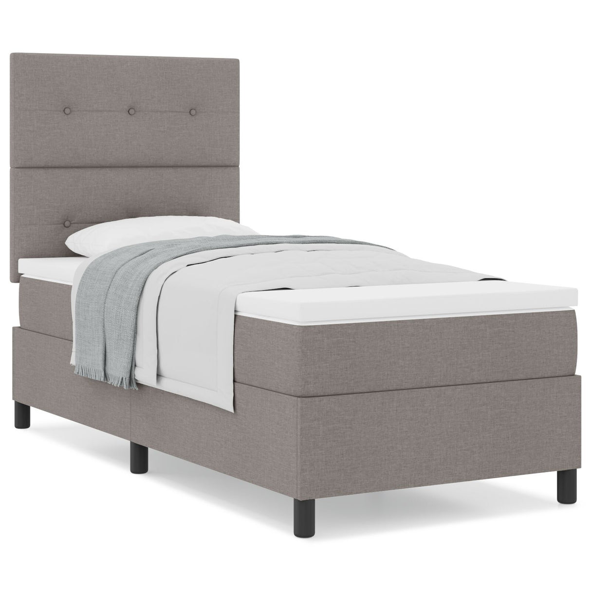 Box Spring Bed With Mattress Taupe 80X200 Cm Fabric