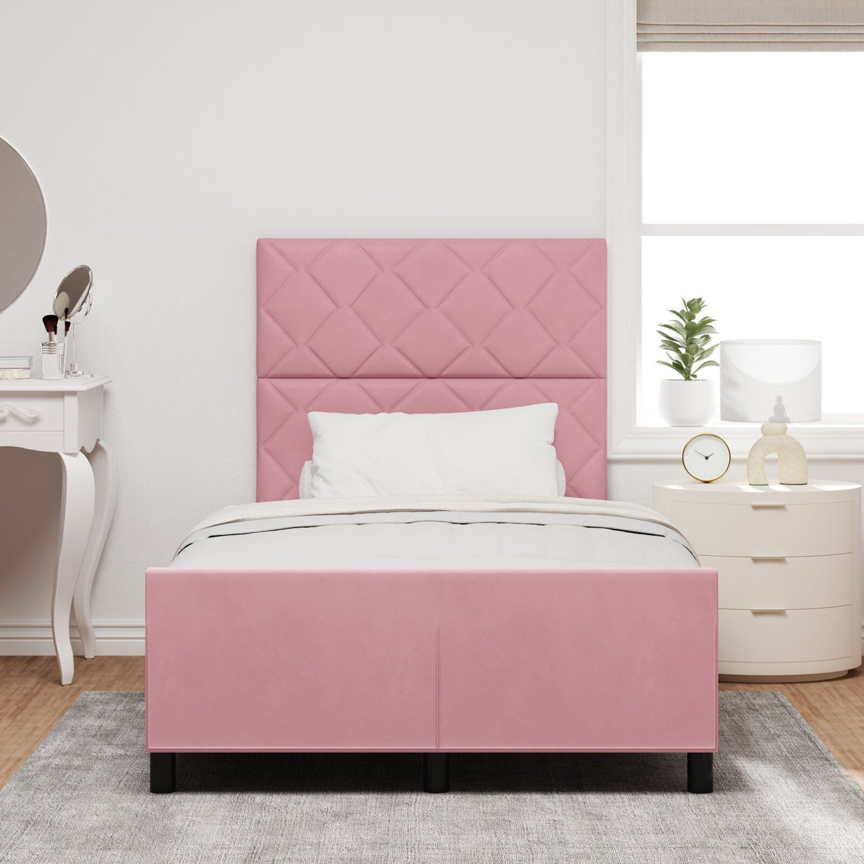 Bed Frame Pink 120X200 Cm Velvet