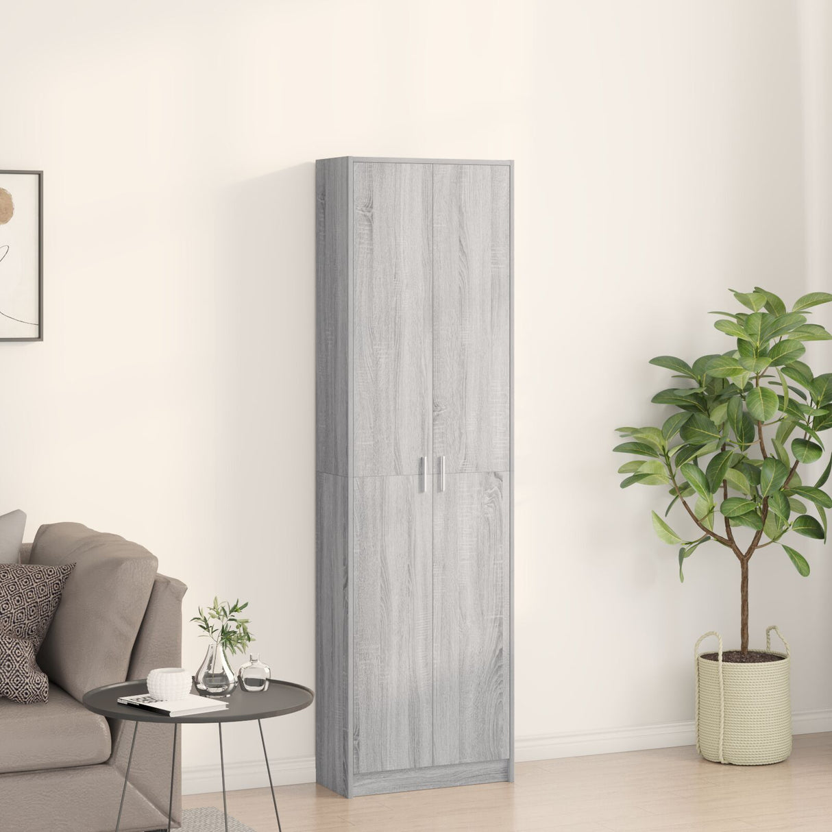 Wardrobe Grey Sonoma 55X25X189 Cm Engineered Wood
