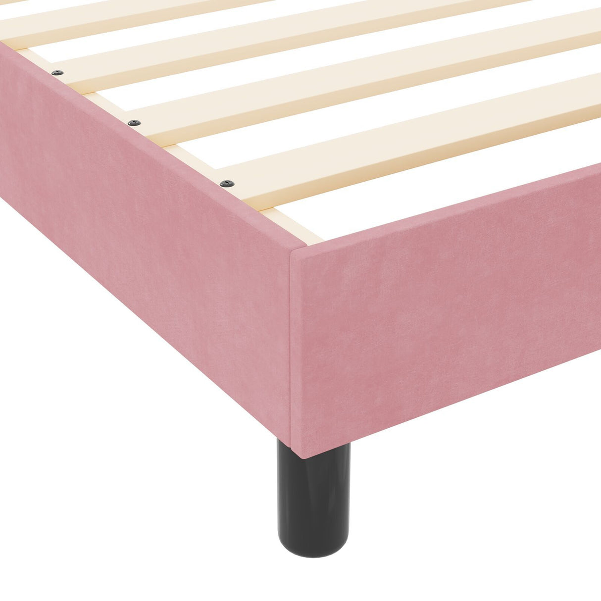 Bed Frame Pink 140X190 Cm Velvet
