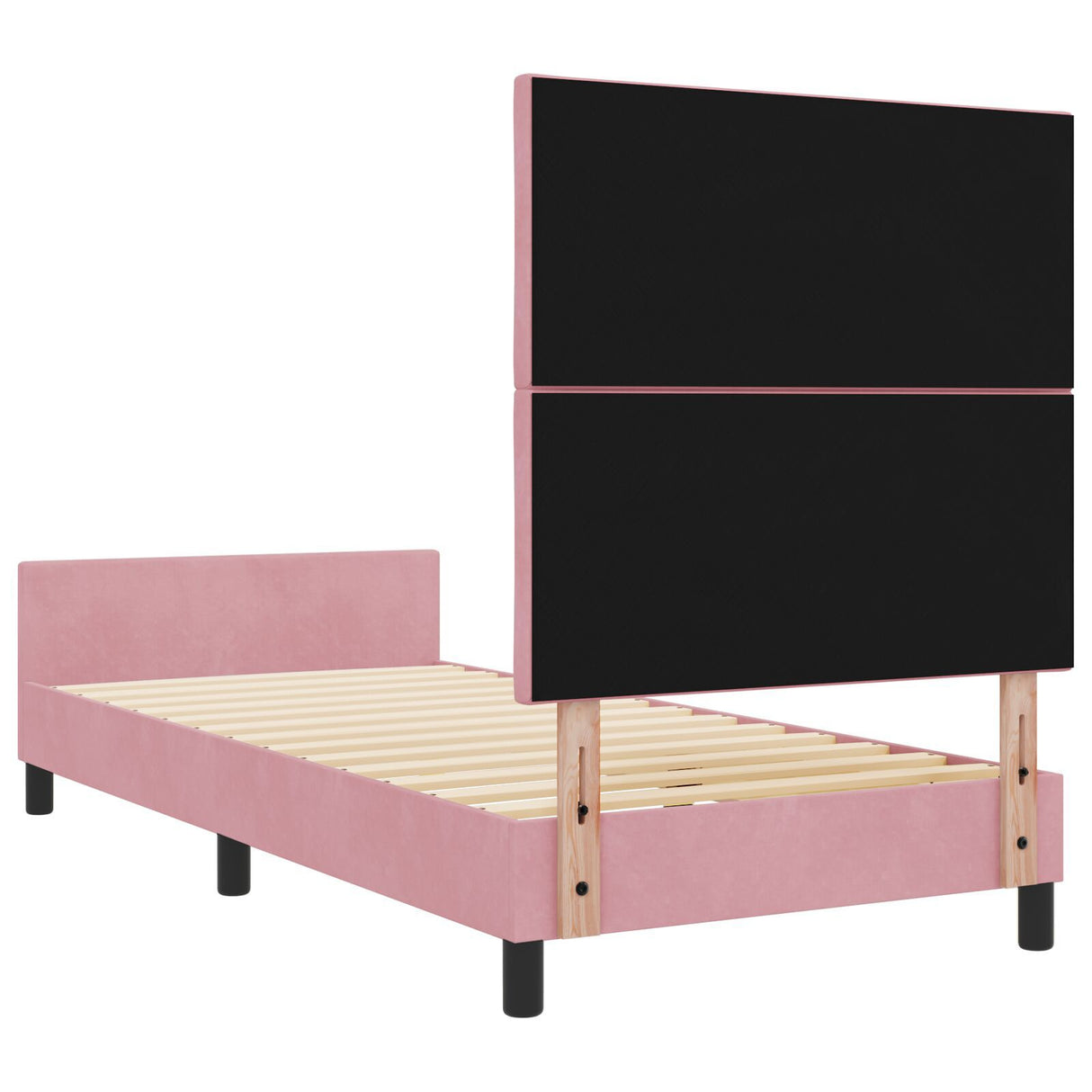 Pink Velvet Bed Frame 100X200 Cm
