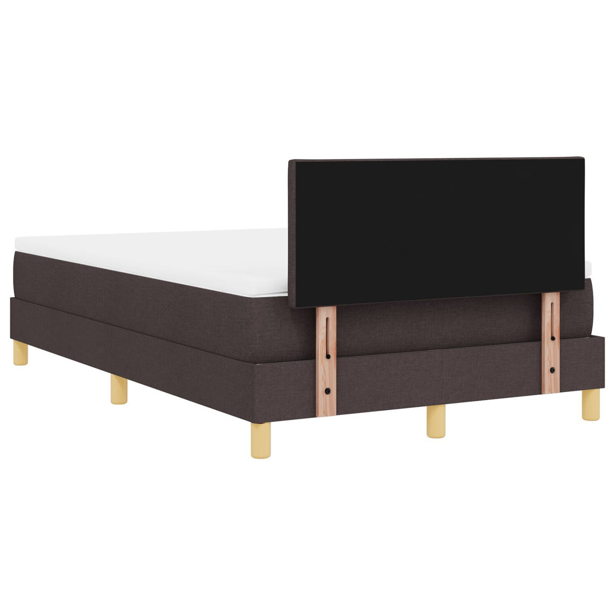 Box Spring Bed With Mattress & Led Dark Brown 120X200 Cm Fabric