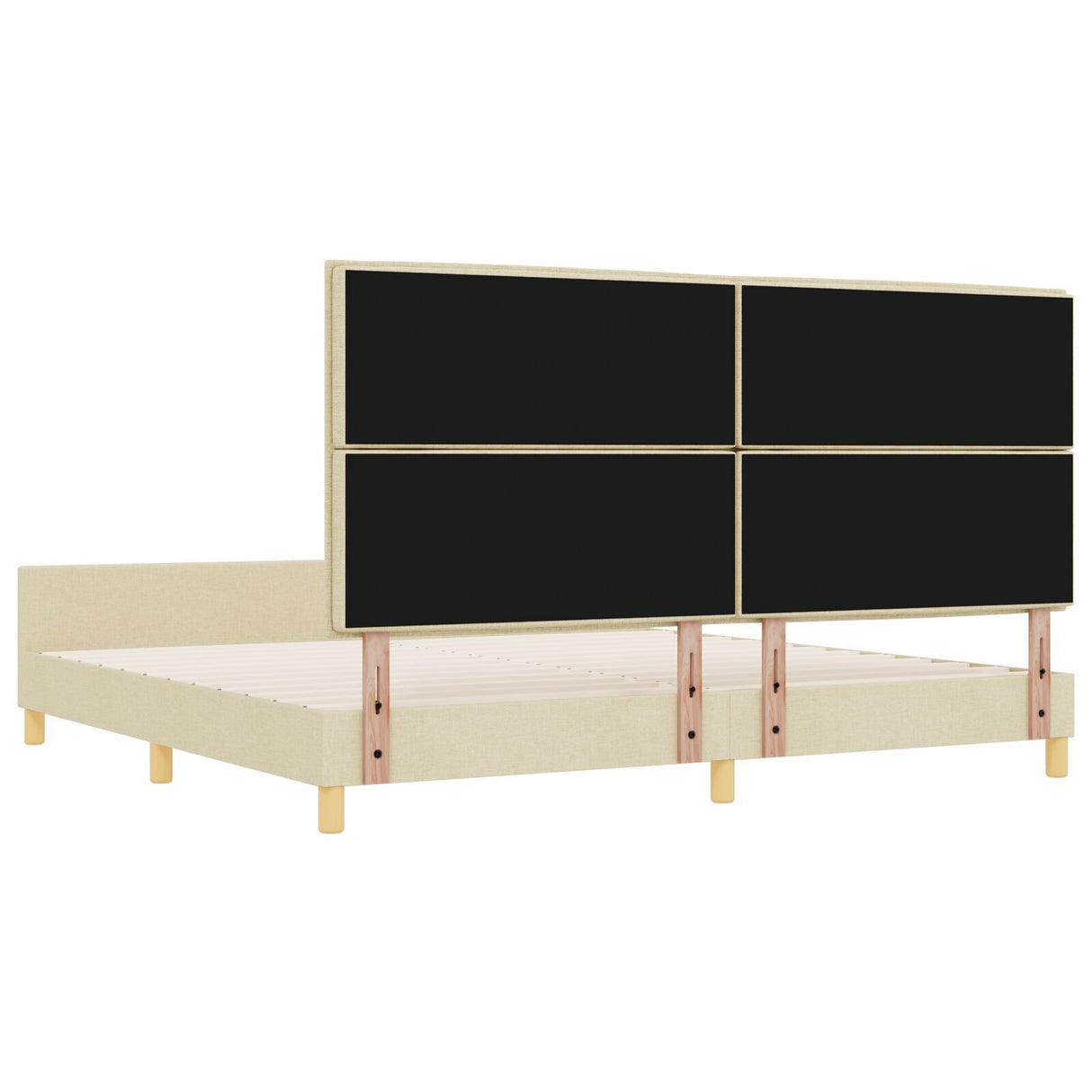 Cream Fabric Bed Frame 200X200 Cm