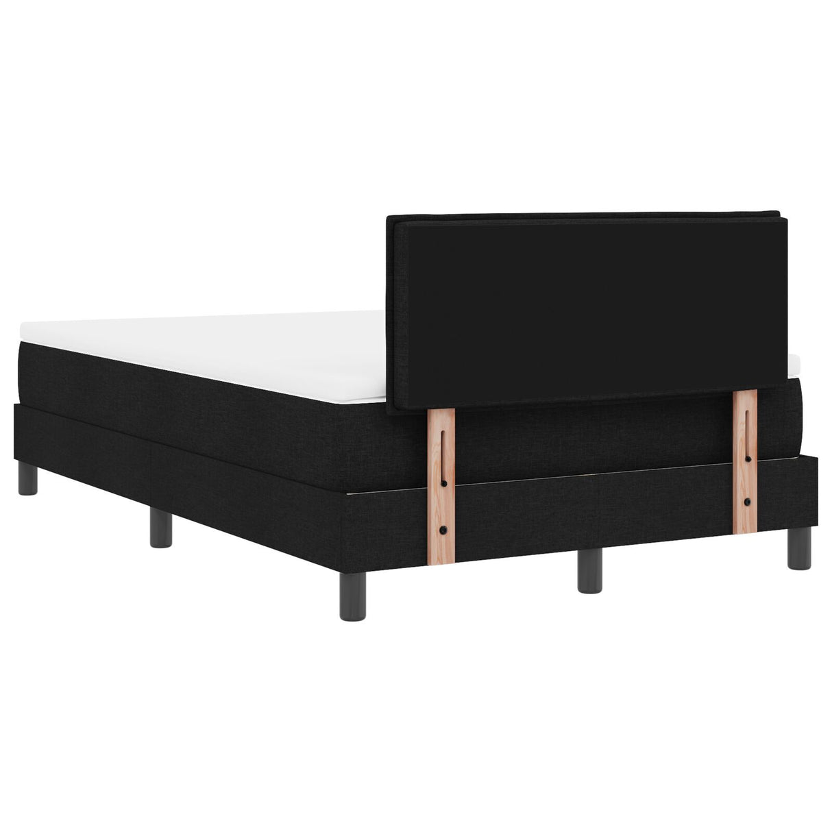 Box Spring Bed With Mattress & Led Black 120X190 Cm Fabric