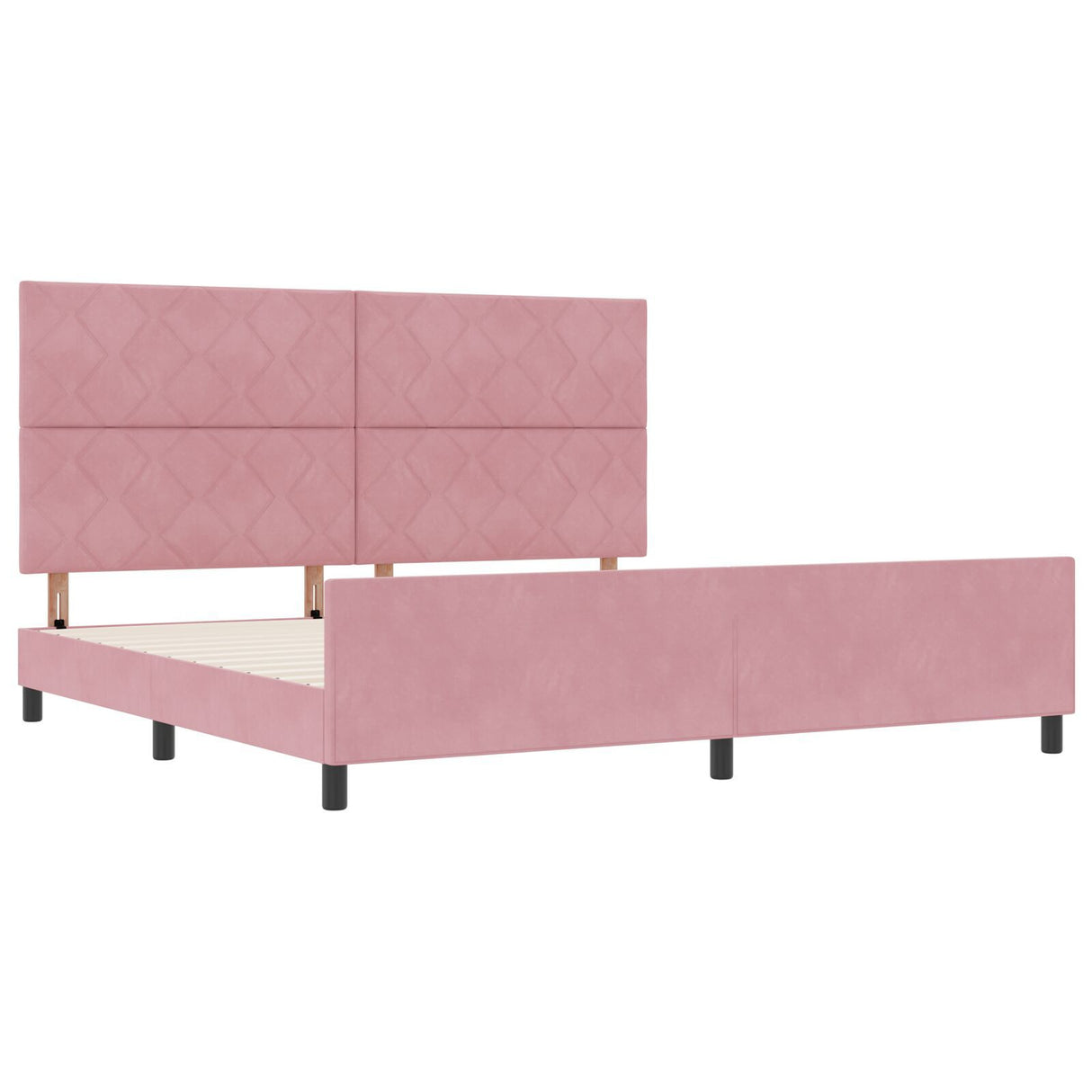 Bed Frame Pink 200X200 Cm Velvet