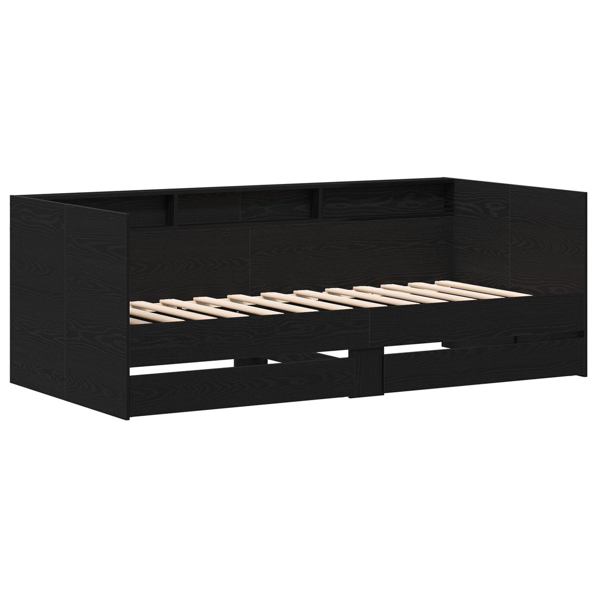 Black Oak Daybed With Drawers Black Oak Engineered Wood 90 X 200 Cm