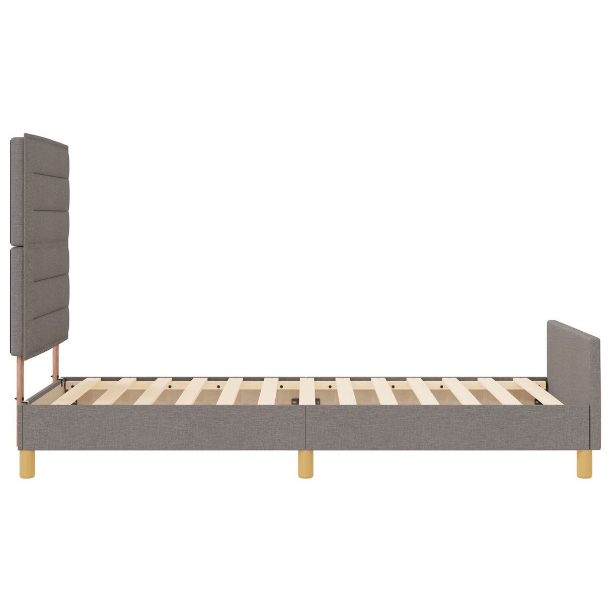 Bed Frame In Taupe, 80X200 Cm, Fabric