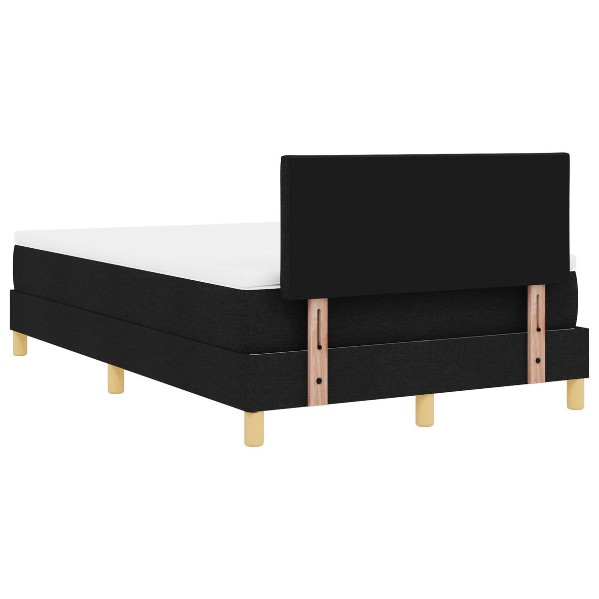 Box Spring Bed With Mattress & Led Black 120X200 Cm Fabric
