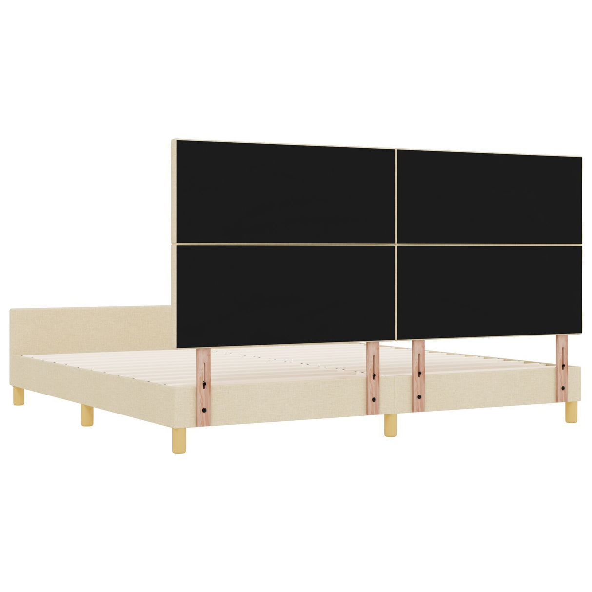 Cream Fabric Bed Frame 200X200 Cm