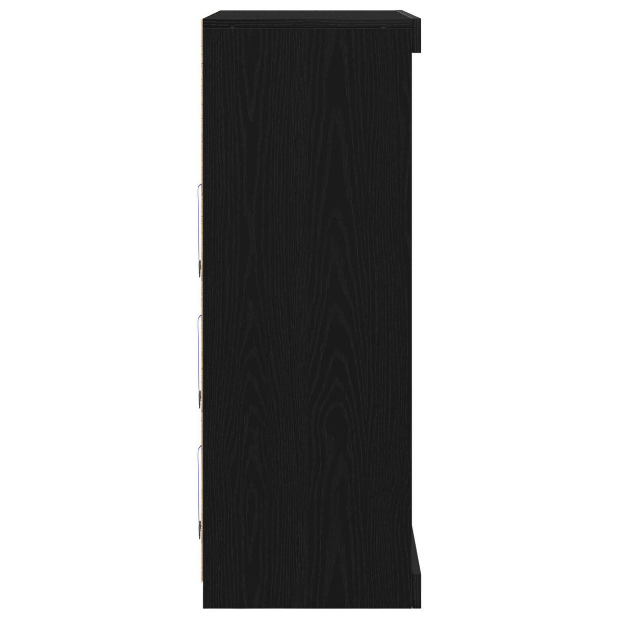 Sideboard With Led Lights Black Oak 41X37X100 Cm