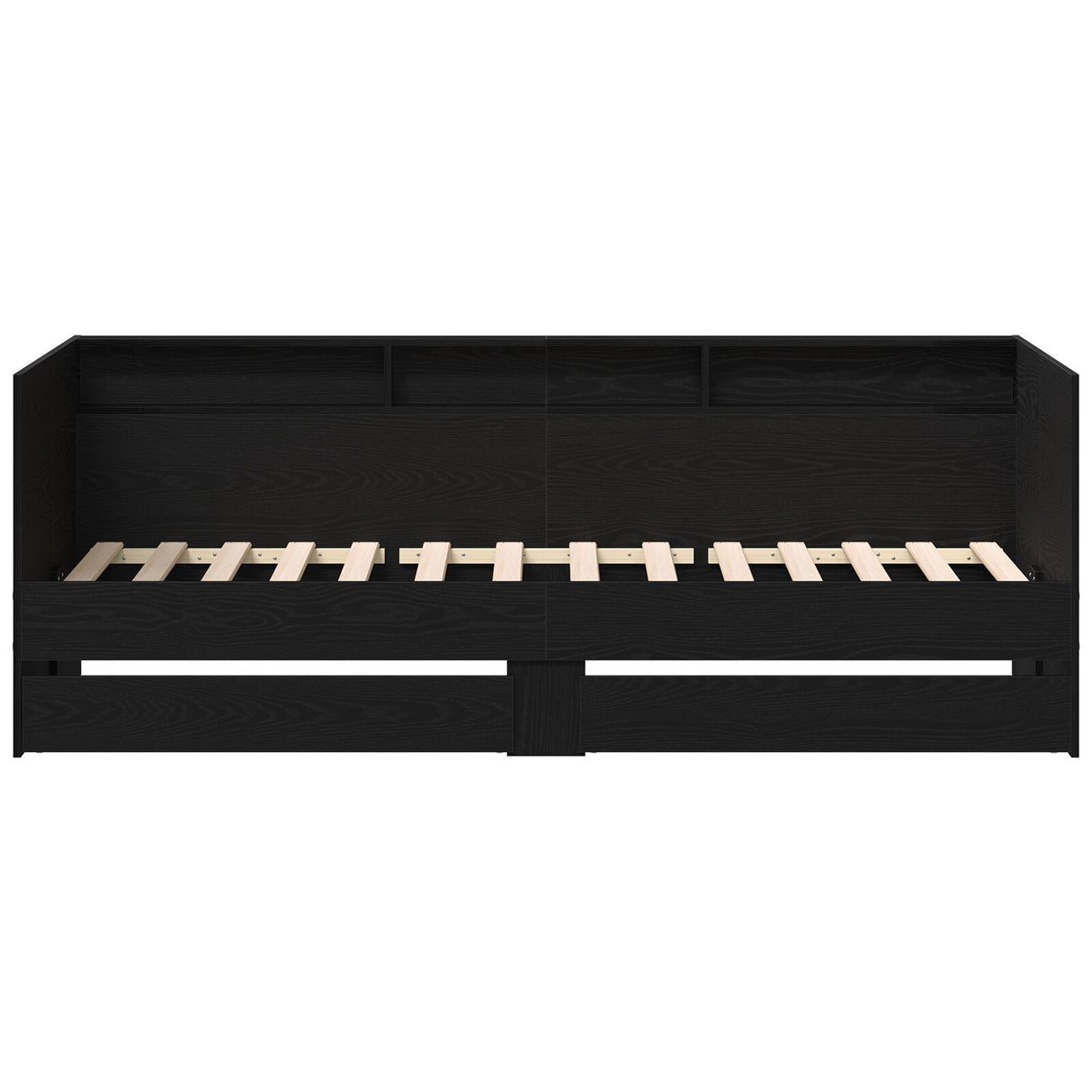 Daybed With Black Oak Drawers Black Oak Engineered Wood 90 X 190 Cm