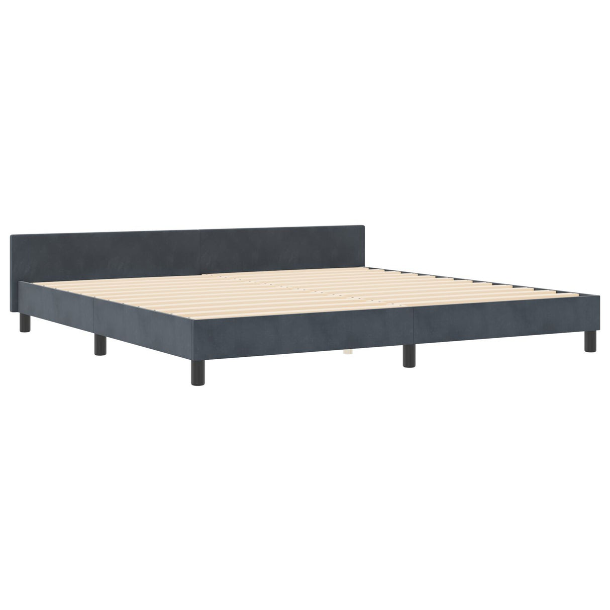 Dark Grey Velvet Bed Frame 200X200 Cm