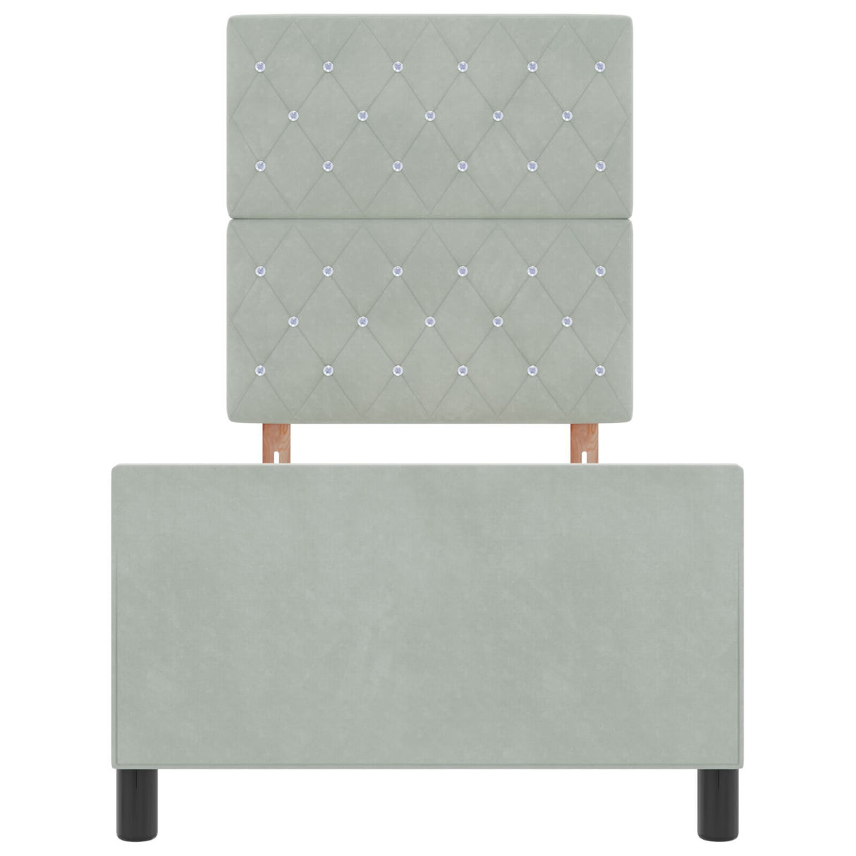 Light Grey Velvet Bed Frame 80X200 Cm