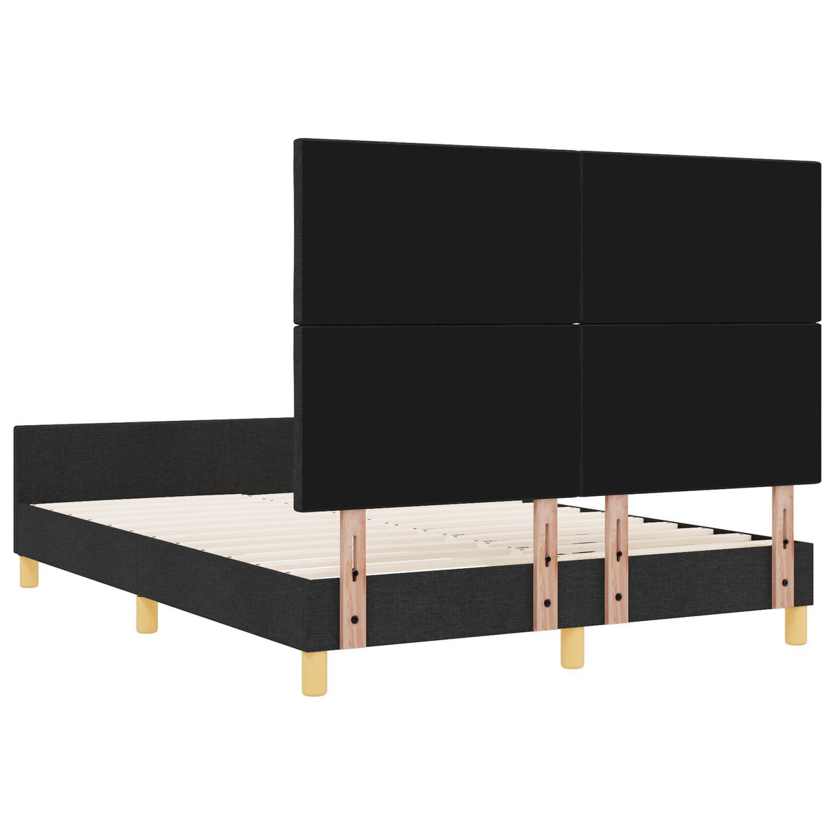 Black Fabric Bed Frame 140X190 Cm