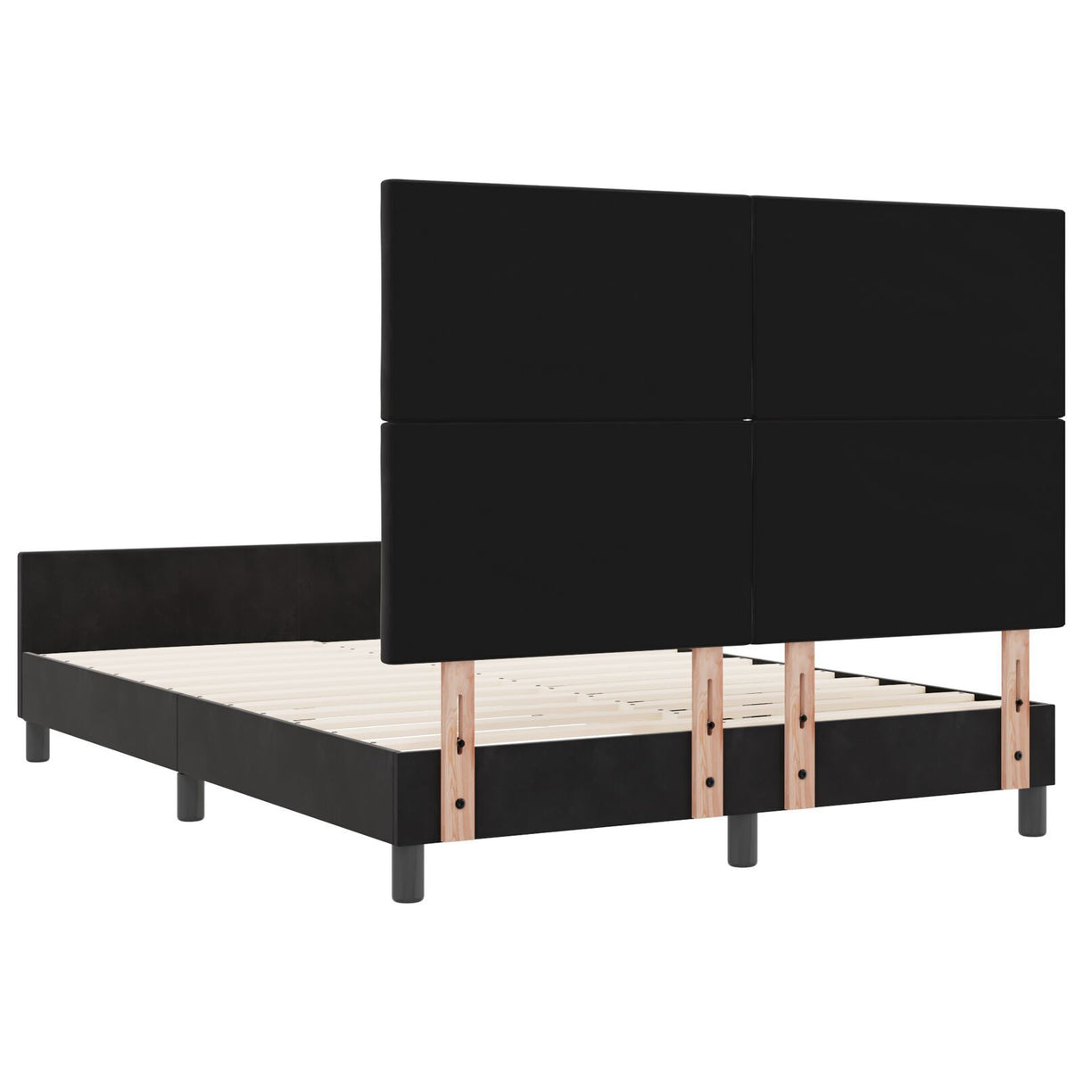 Bed Frame Black 140X200 Cm Velvet