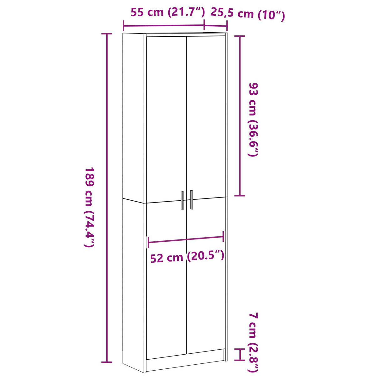 Wardrobe Sonoma Oak 55X25X189 Cm Engineered Wood