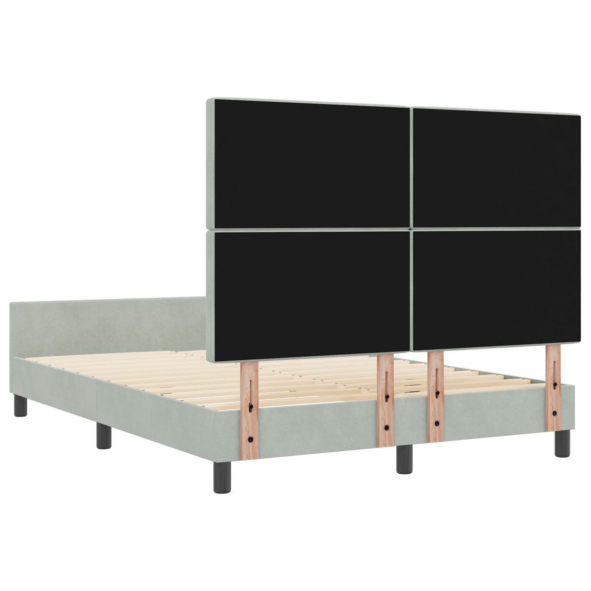 Bed Frame Light Grey 160X200 Cm Velvet