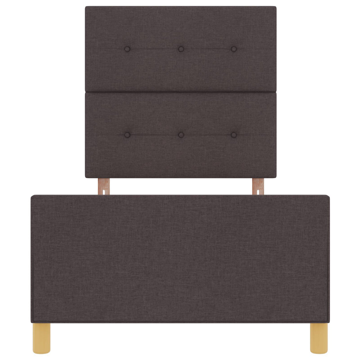 Bed Frame Dark Brown 90X200 Cm Fabric