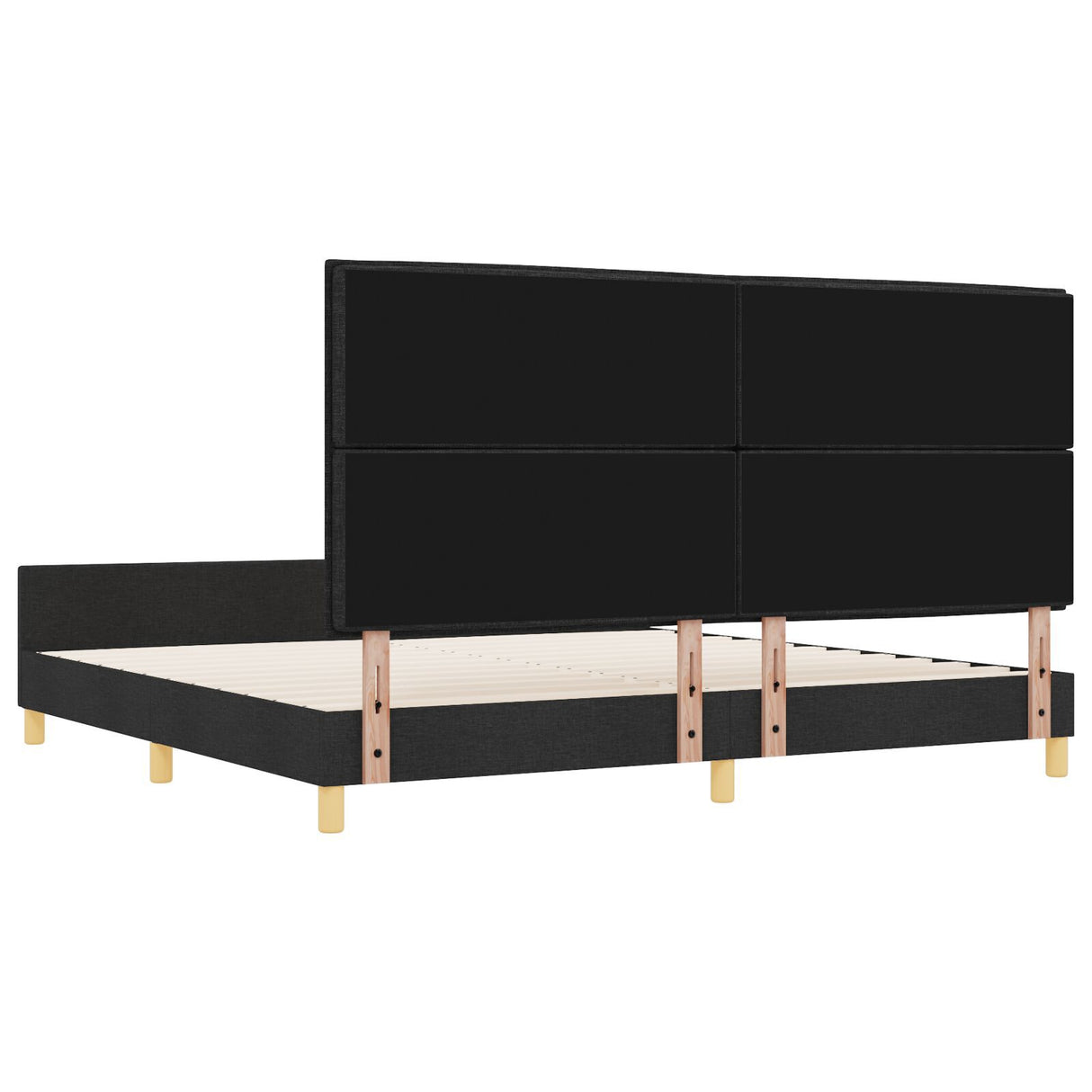 Black Fabric Bed Frame 200X200 Cm
