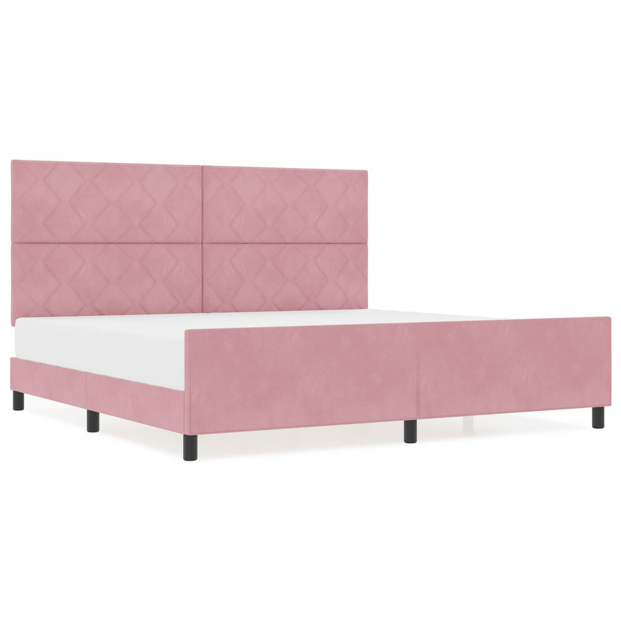 Bed Frame Pink 200X200 Cm Velvet