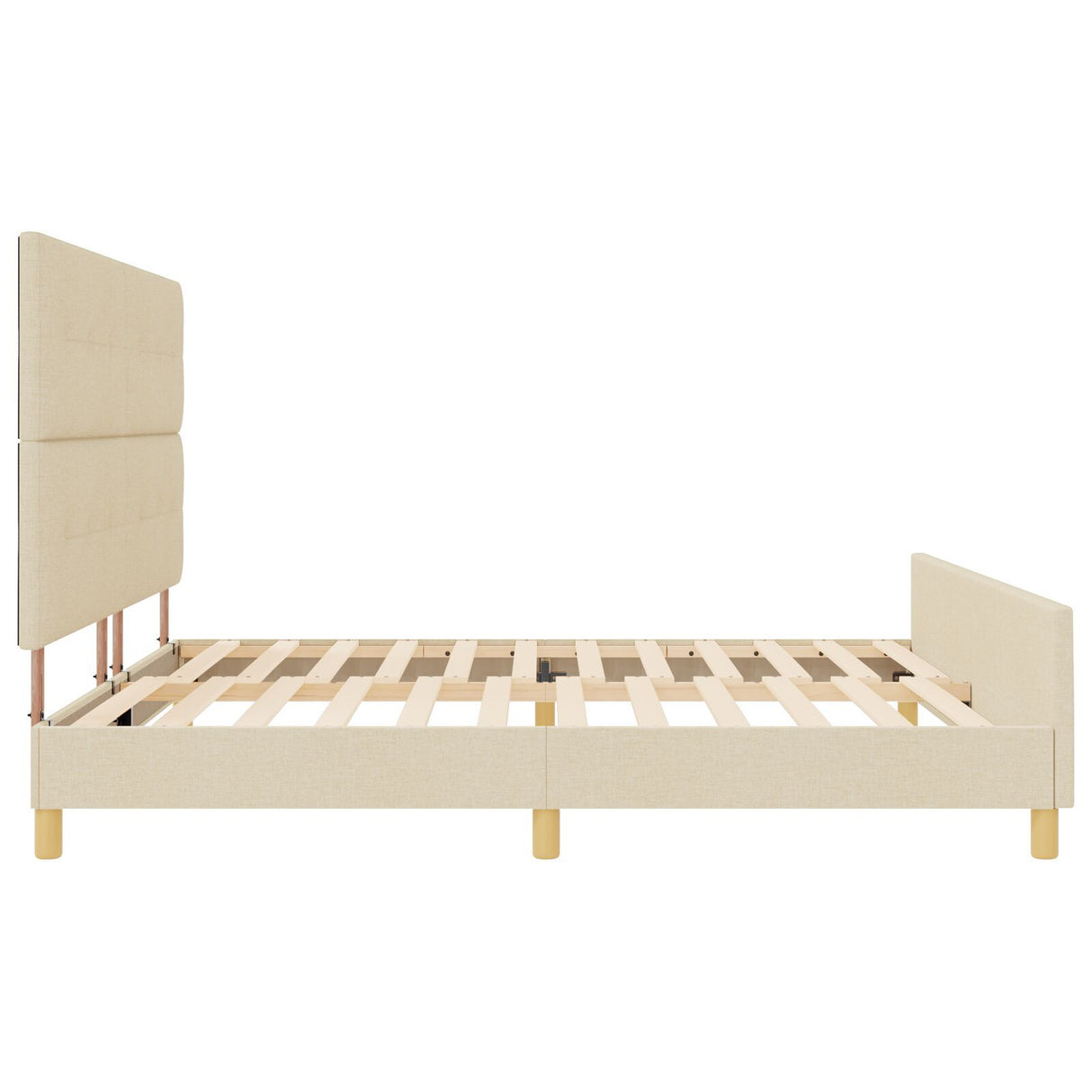 Bed Frame Cream 200X200 Cm Fabric