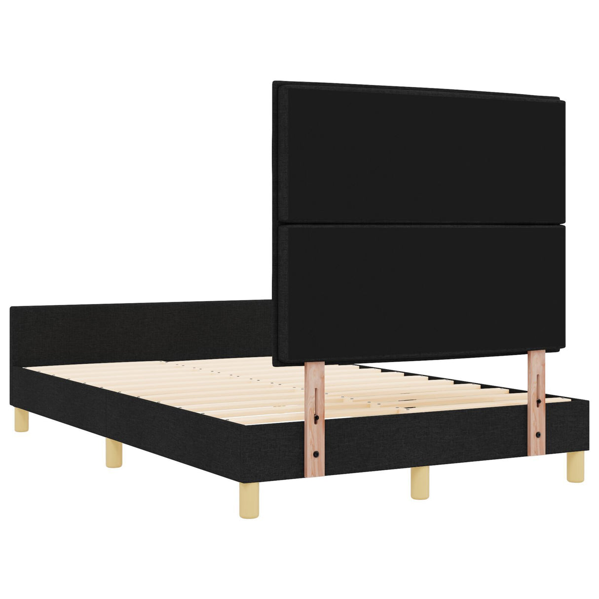 Bed Frame Black 140X190 Cm Fabric
